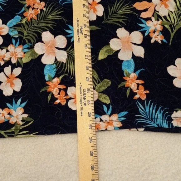 JM Collection Shirt 3X Popover Floral Leaf Tropical Print Shirt Long Sleeve - Picture 5 of 8